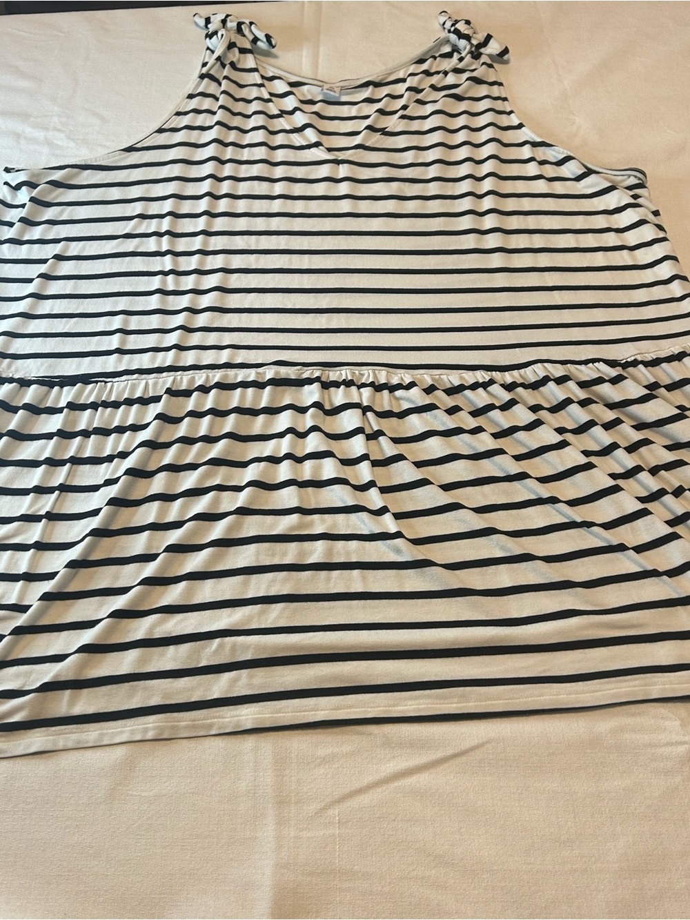 Old Navy Plus Size 4X Striped Tie Shoulder Peplum Tank Top